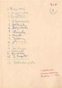 Lista obecności, seminarium doktorskie, 1965